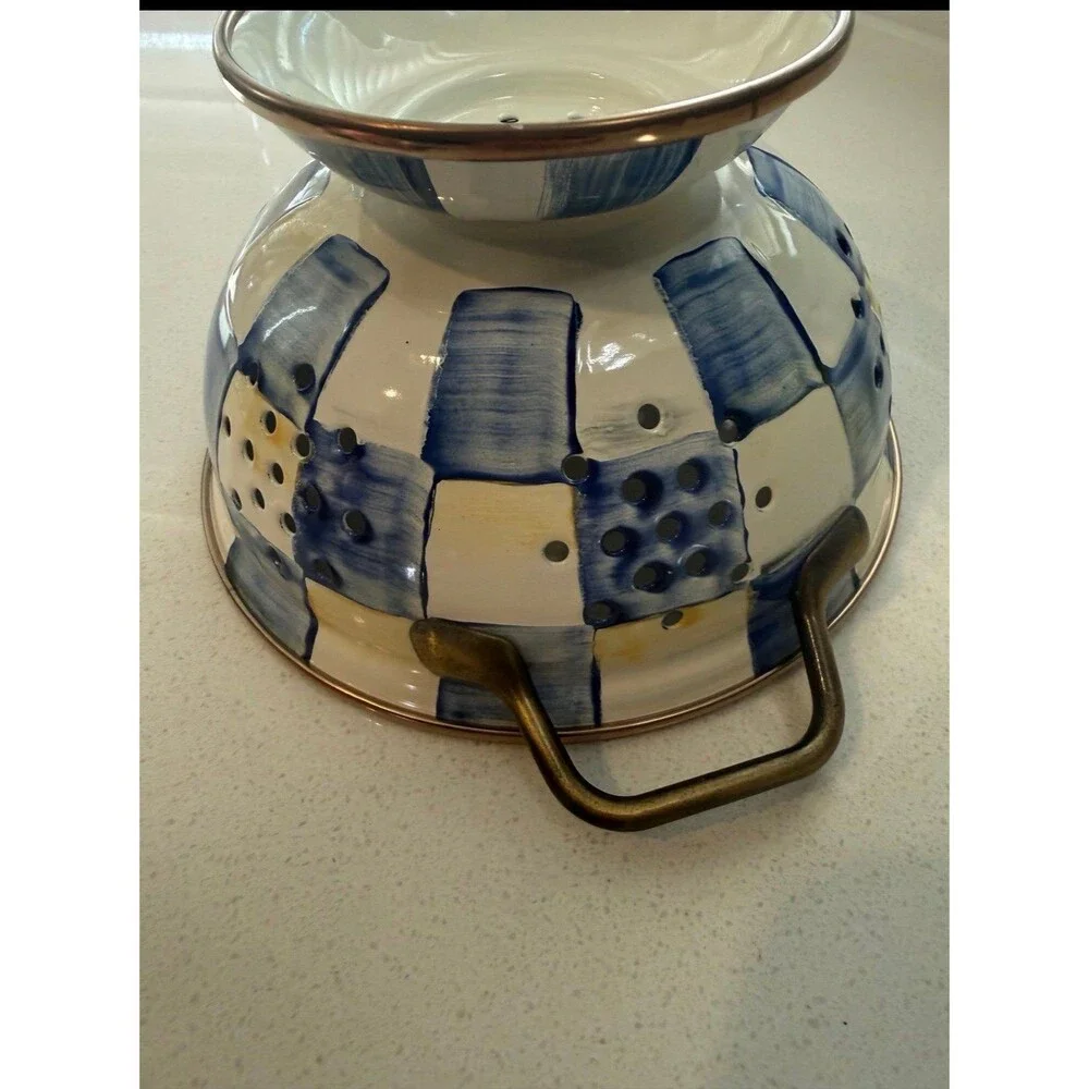 MacKenzie-Childs Royal Check Small Colander *NEW